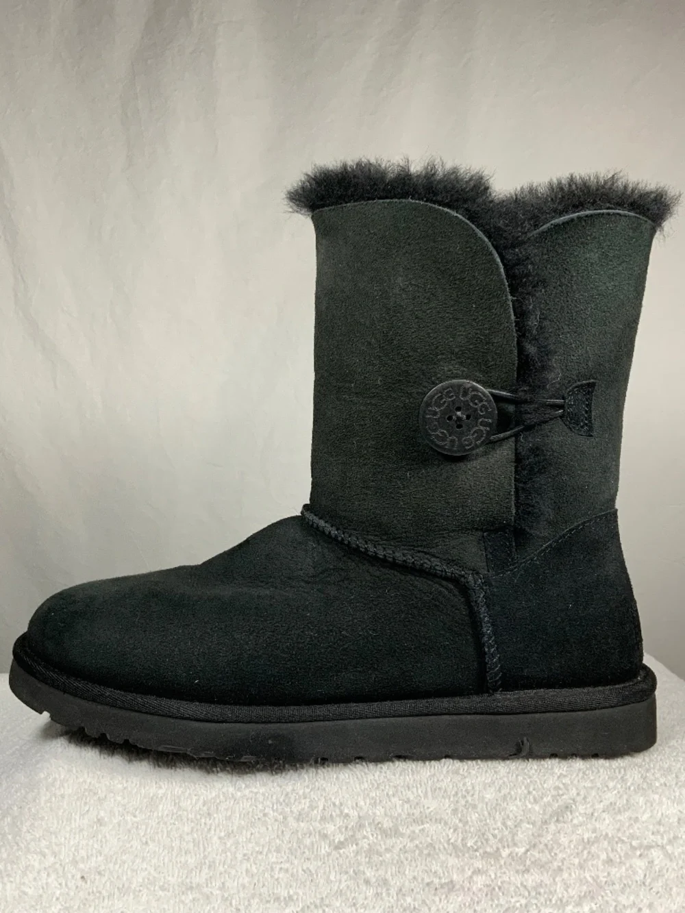 Near New UGG Black Baily Button Boot - Size 8